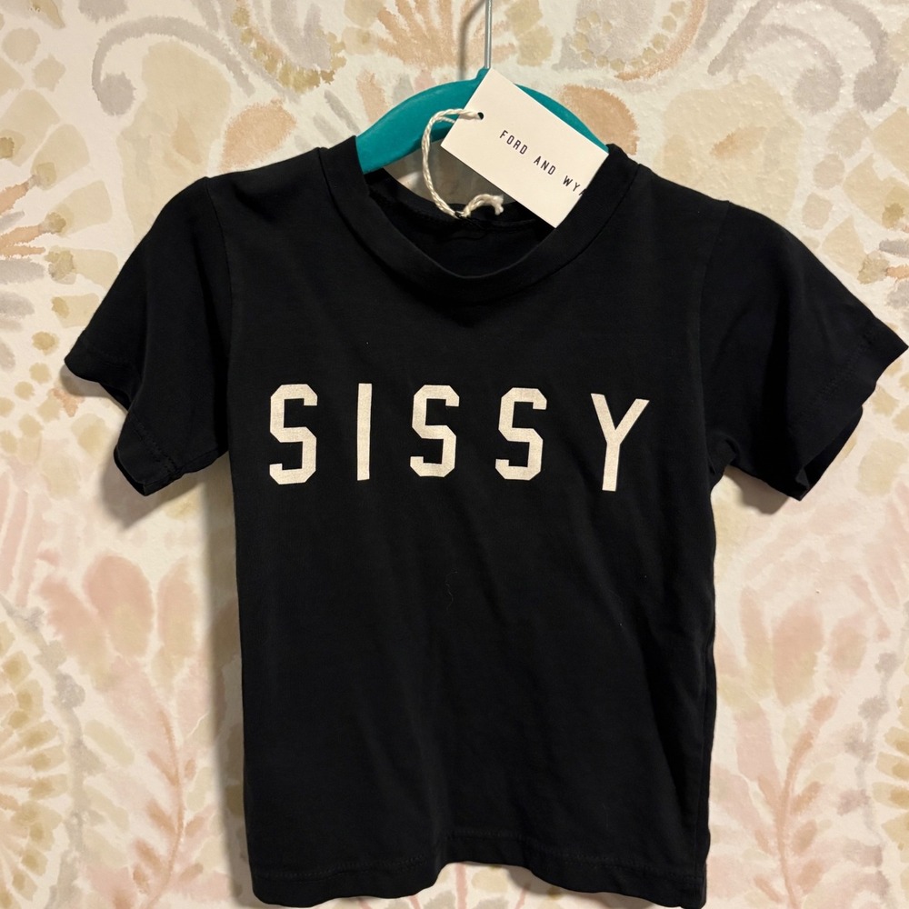 NWT Ford and Wyatt Sissy Graphic Tee Black Short Sleeve Toddler Shirt 12-18M